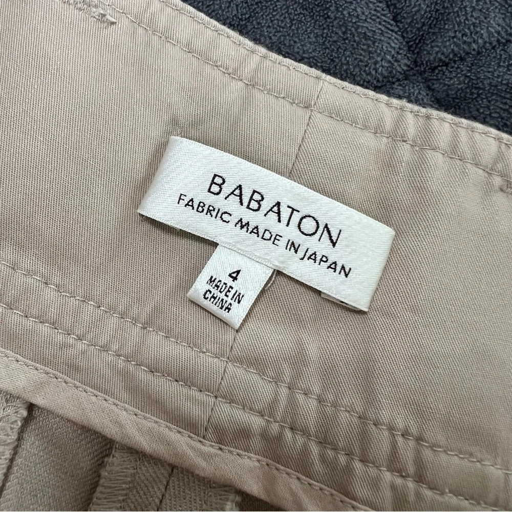 Babaton Crop Wide Leg Pants Women’s Size 4 Beige Aritzia Made In Japan B22